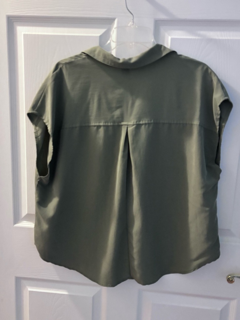 Old Navy Olive Green V-Neck Utility Blouse